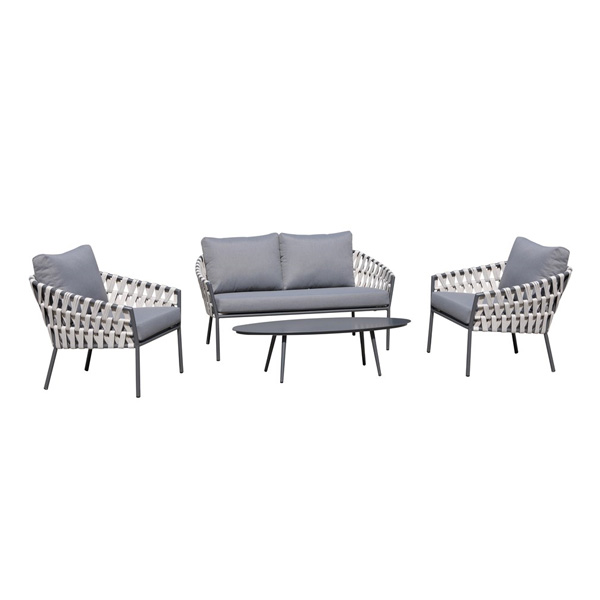 Romantic Garden 5Piece Metal Frame PE Rattan Patio Dining Set Romantic Garden