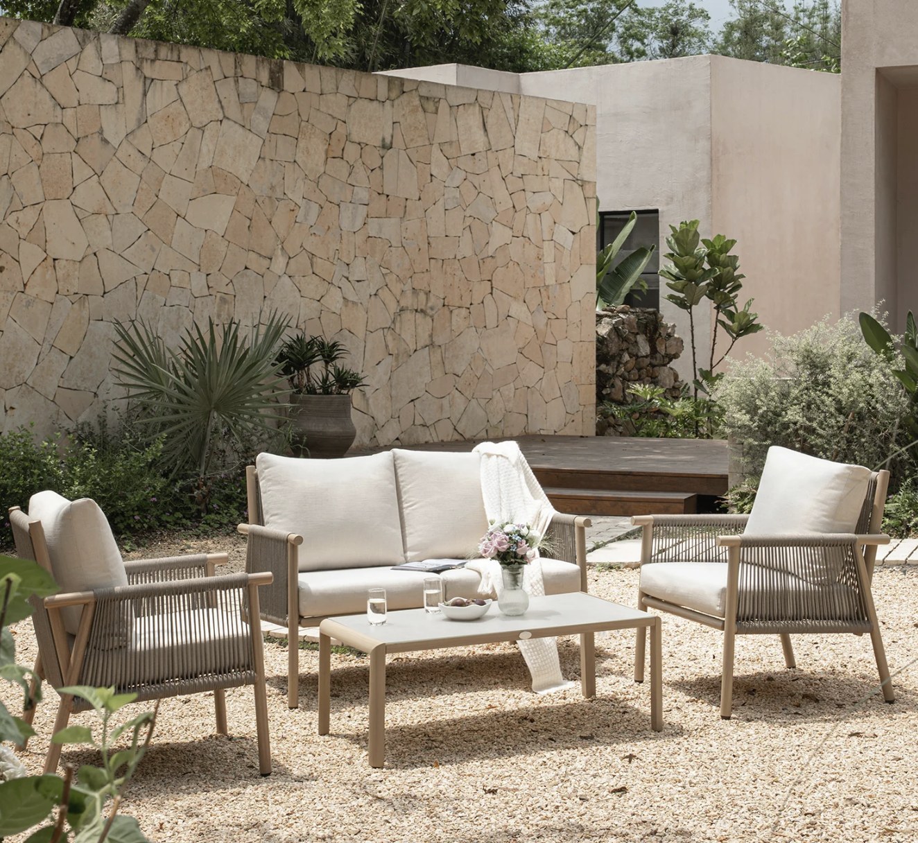 rattan garden sofa set with coffee table for patio furniture wholesale programs