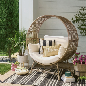 round rattan outdoor daybed with cushions for wholesale resort furniture